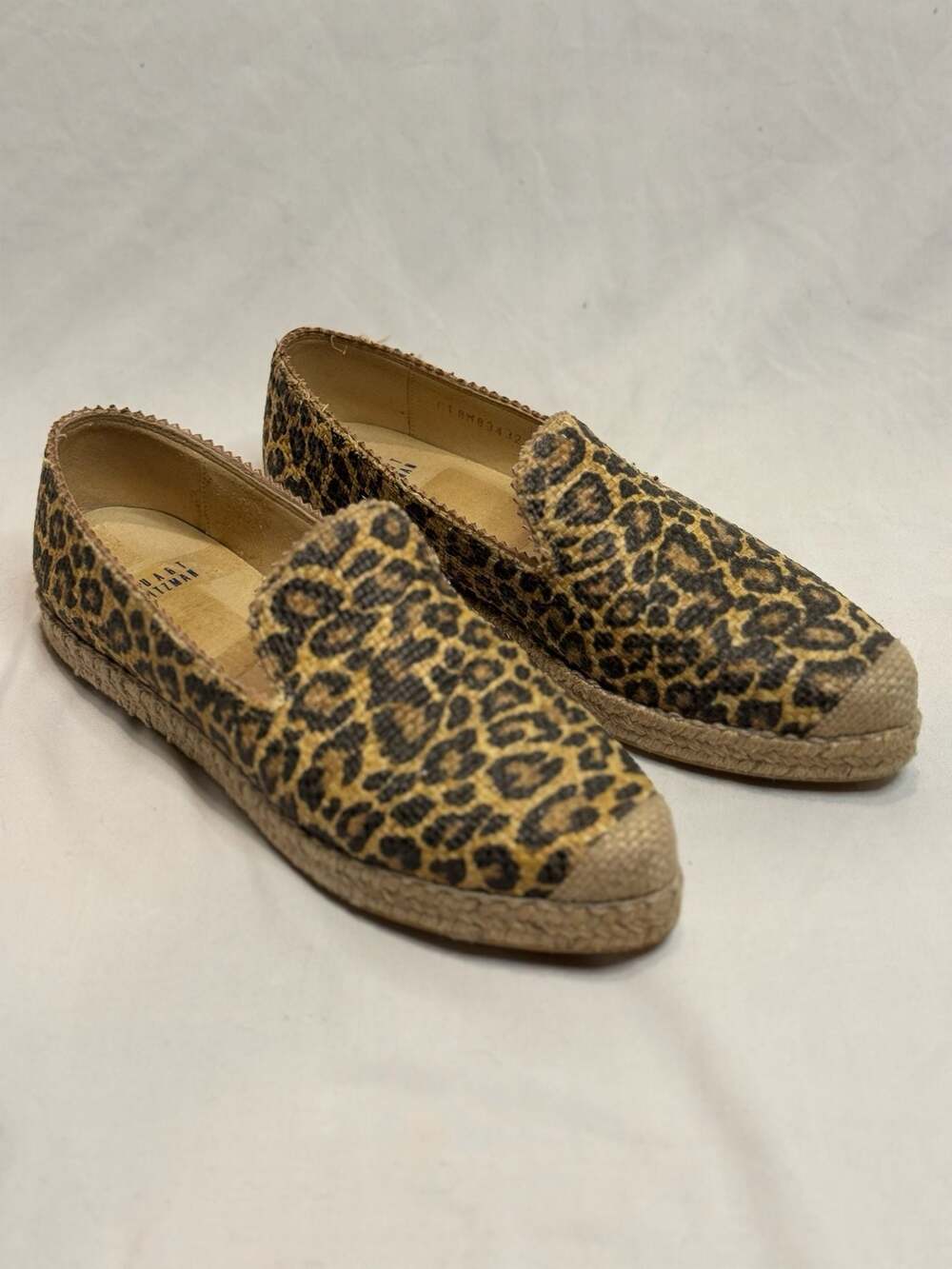 Stuart Weitzman - Espadrille Loafers Leopard Raffia - Brown - 7.5M - Womens